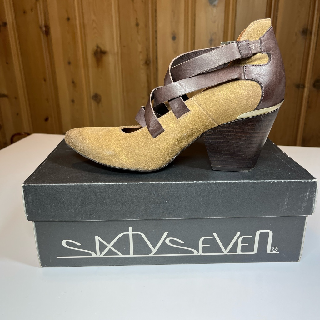 Sixty Seven Brand Straps Leather Heels Size 38